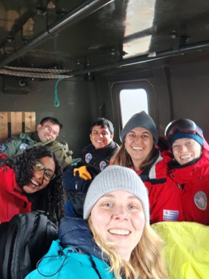 Excursion in the tracked articulated vehicle with some of the other scientists